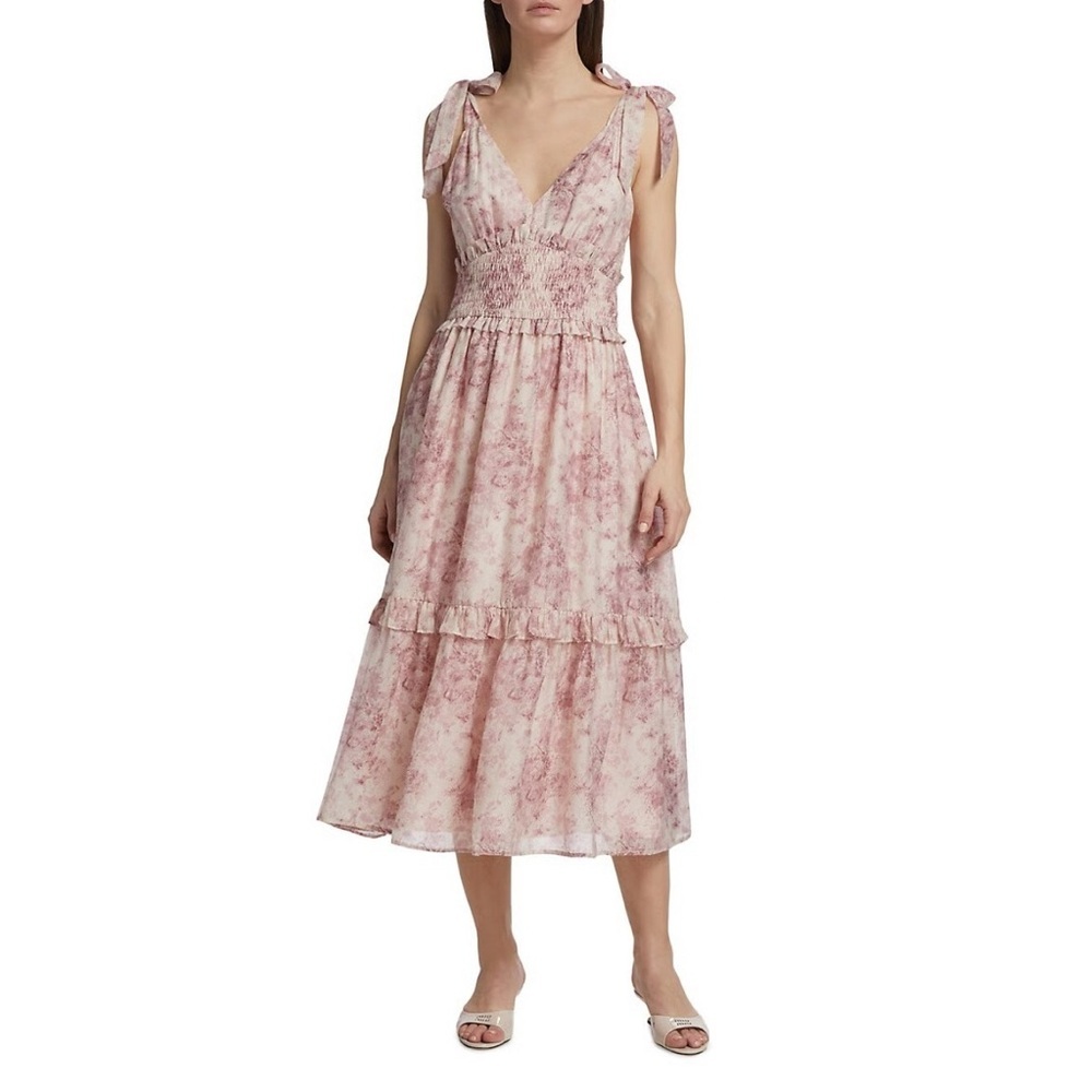NWT En Saison Michelle Floral Organza Midi-Dress - Picture 2 of 10